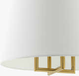 White Traditional Chandelier with linen details for dining or living rooms
