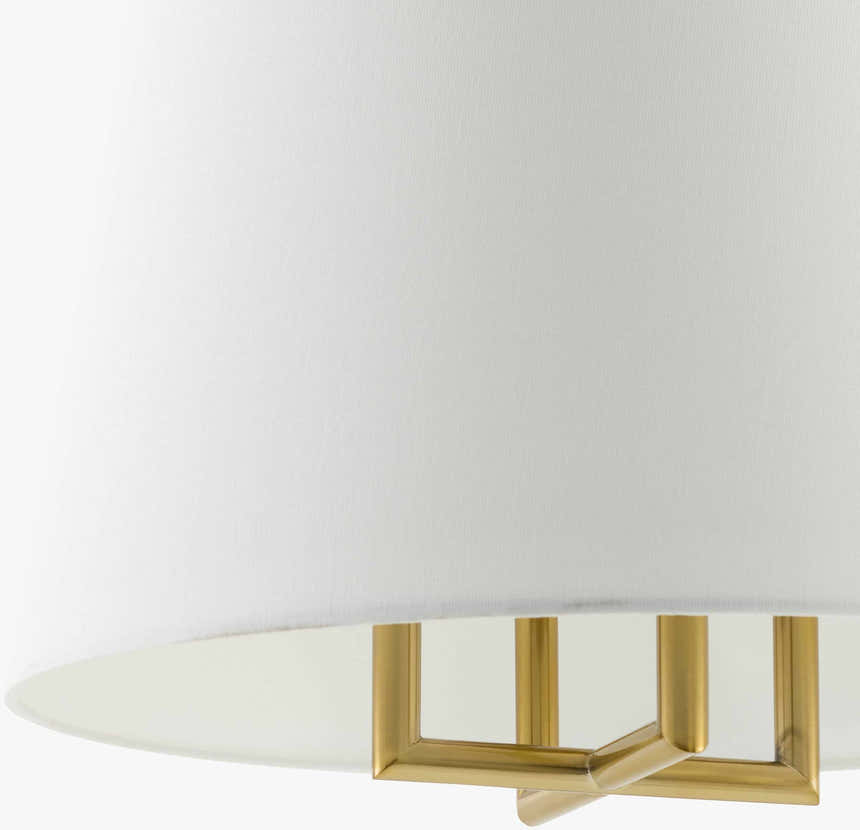 White Traditional Chandelier with linen details for dining or living rooms