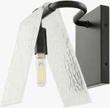Deep White Modern Wall Sconce with glass details for hallway or bedroom lighting