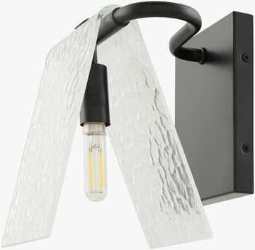 Deep White Modern Wall Sconce with glass details for hallway or bedroom lighting