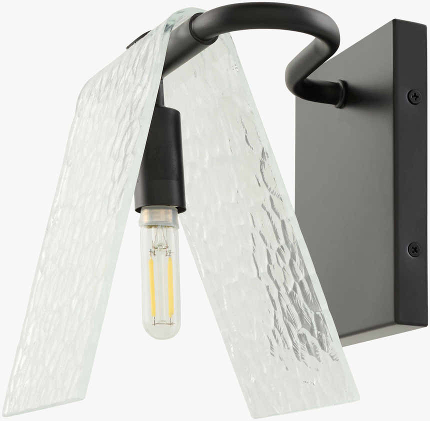 Deep White Modern Wall Sconce with glass details for hallway or bedroom lighting