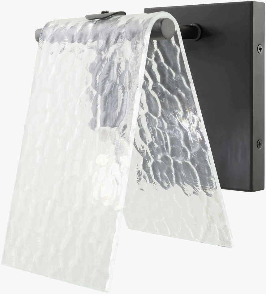 Deep White Modern Wall Sconce with glass details for hallway or bedroom lighting