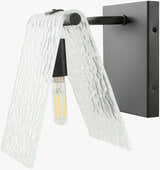Deep White Modern Wall Sconce with glass details for hallway or bedroom lighting