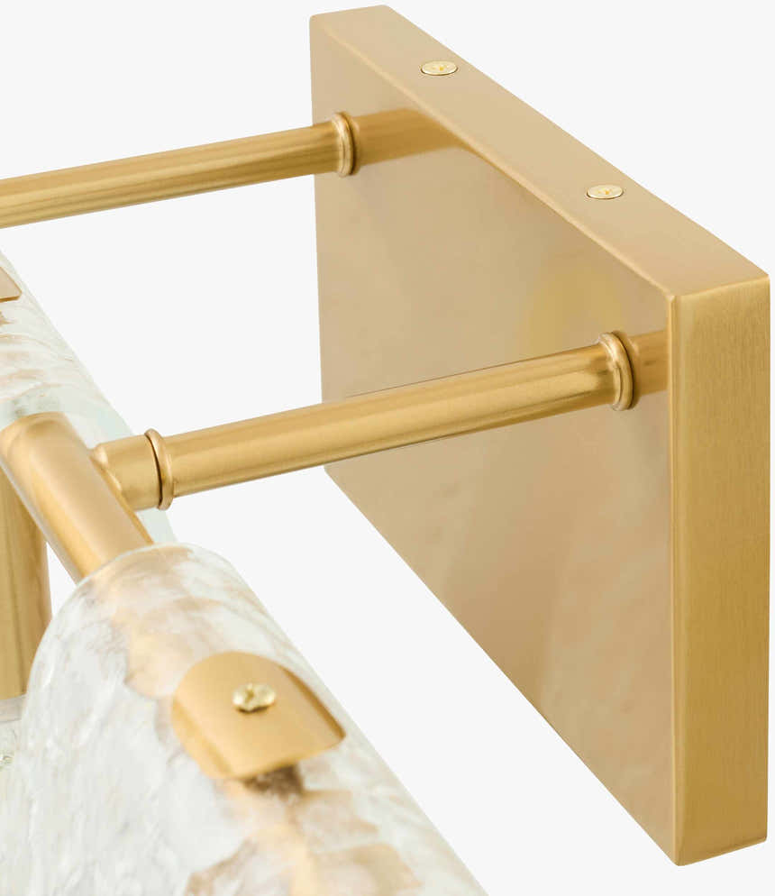 Soft White Modern Wall Sconce with glass details for hallway or bedroom lighting