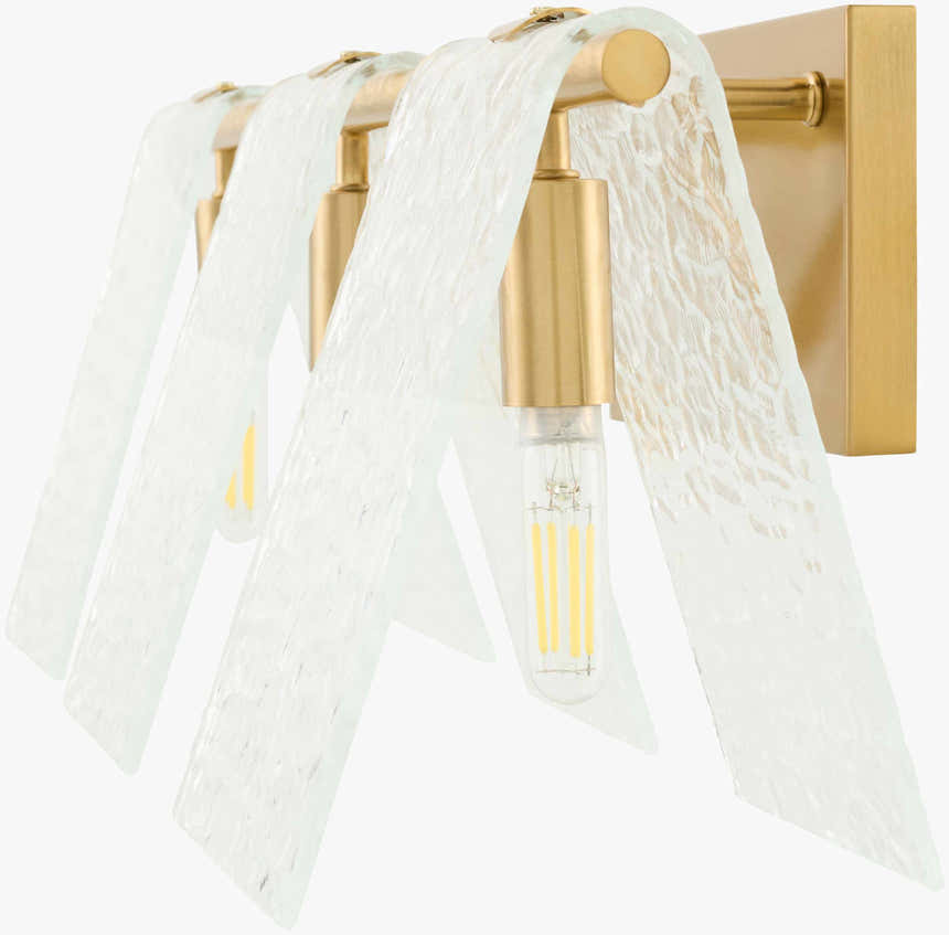 Soft White Modern Wall Sconce with glass details for hallway or bedroom lighting