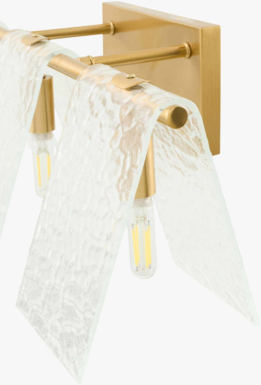 Soft White Modern Wall Sconce with glass details for hallway or bedroom lighting