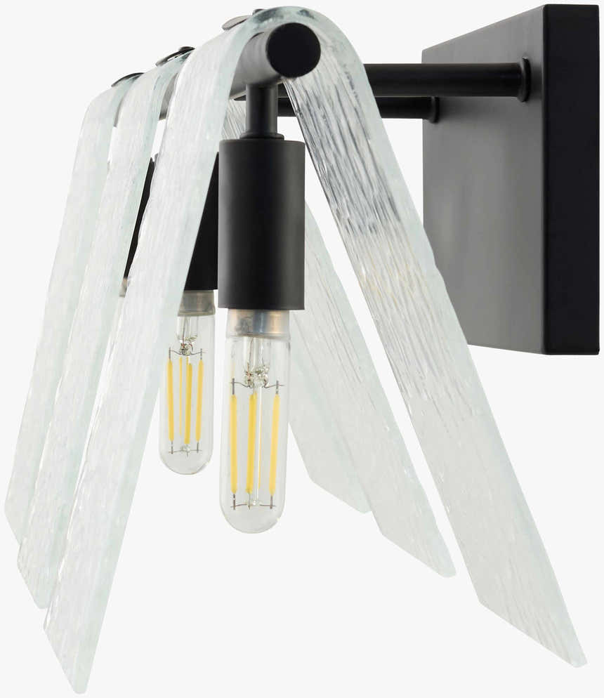 Rich White Modern Wall Sconce with glass details for hallway or bedroom lighting