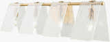 Soft Light Gray Modern Wall Sconce with glass details for hallway or bedroom lighting