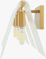 Soft Light Gray Modern Wall Sconce with glass details for hallway or bedroom lighting
