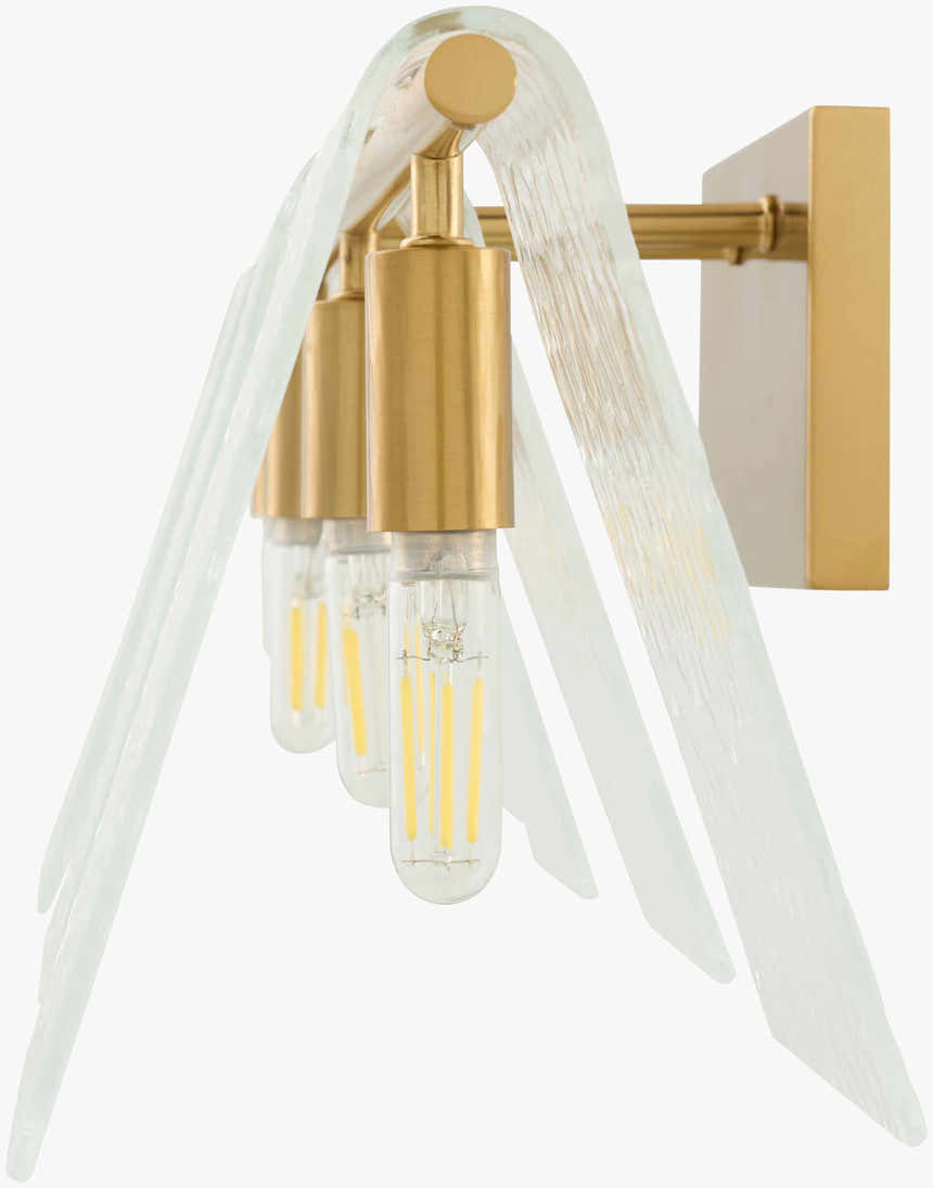 Soft Light Gray Modern Wall Sconce with glass details for hallway or bedroom lighting