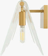 Soft Light Gray Modern Wall Sconce with glass details for hallway or bedroom lighting