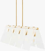 Mustard Modern Chandelier with glass details for dining or living rooms