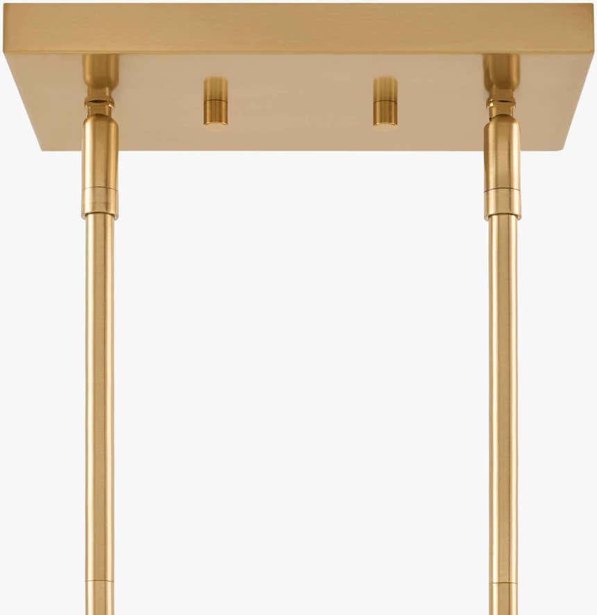 Mustard Modern Chandelier with glass details for dining or living rooms