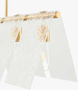 Mustard Modern Chandelier with glass details for dining or living rooms
