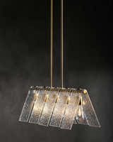 Mustard Modern Chandelier with glass details for dining or living rooms