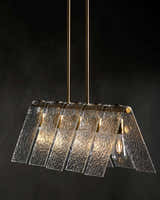 Mustard Modern Chandelier with glass details for dining or living rooms