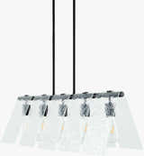 Rich White Modern Chandelier with glass details for dining or living rooms