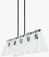 Rich White Modern Chandelier with glass details for dining or living rooms
