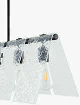 Rich White Modern Chandelier with glass details for dining or living rooms