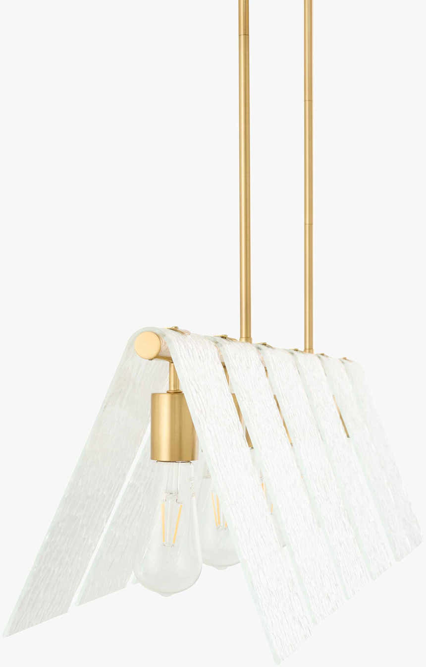 Rich Tan Modern Chandelier with glass details for dining or living rooms