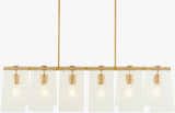 Rich Tan Modern Chandelier with glass details for dining or living rooms