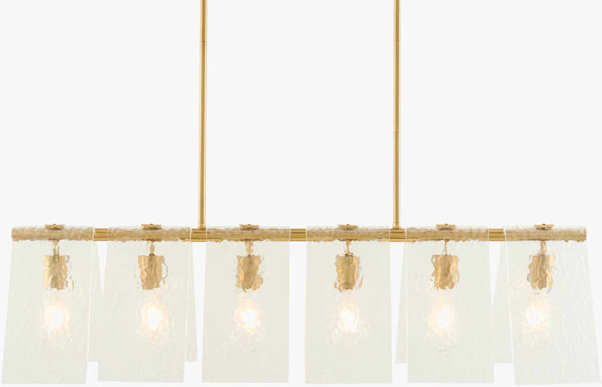 Rich Tan Modern Chandelier with glass details for dining or living rooms