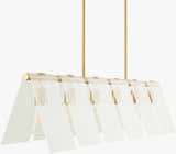 Rich Tan Modern Chandelier with glass details for dining or living rooms