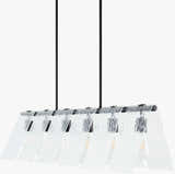 Soft White Modern Chandelier with glass details for dining or living rooms
