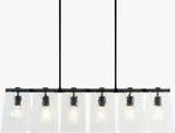 Soft White Modern Chandelier with glass details for dining or living rooms