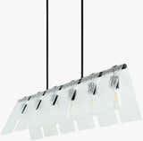 Soft White Modern Chandelier with glass details for dining or living rooms