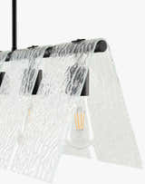 Soft White Modern Chandelier with glass details for dining or living rooms
