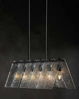 Soft White Modern Chandelier with glass details for dining or living rooms