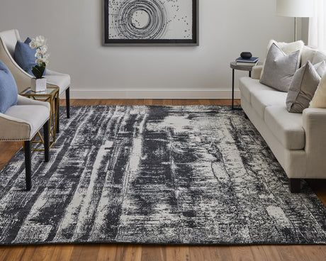 Feizy Coda Modern Abstract - Black/White Area Rug