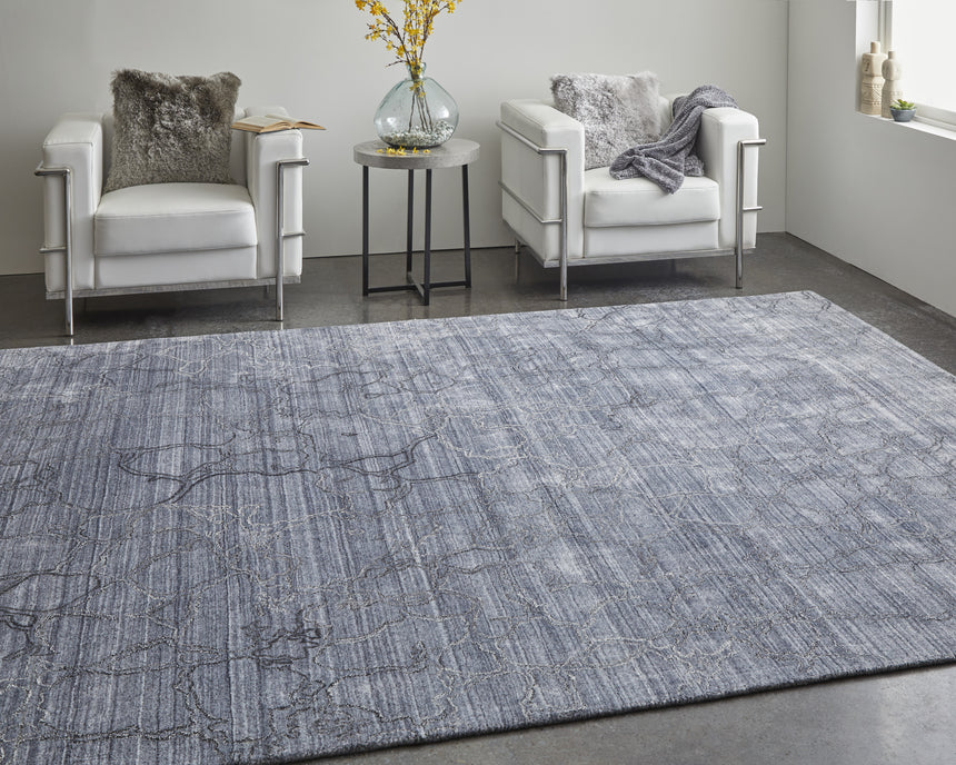 Feizy Whitton Modern Abstract - Gray/Blue Area Rug