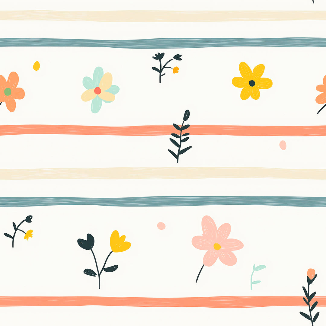 Cottage Garden Whimsy Stripe