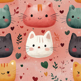 Cuddly Cats Whimsical Wallpaper