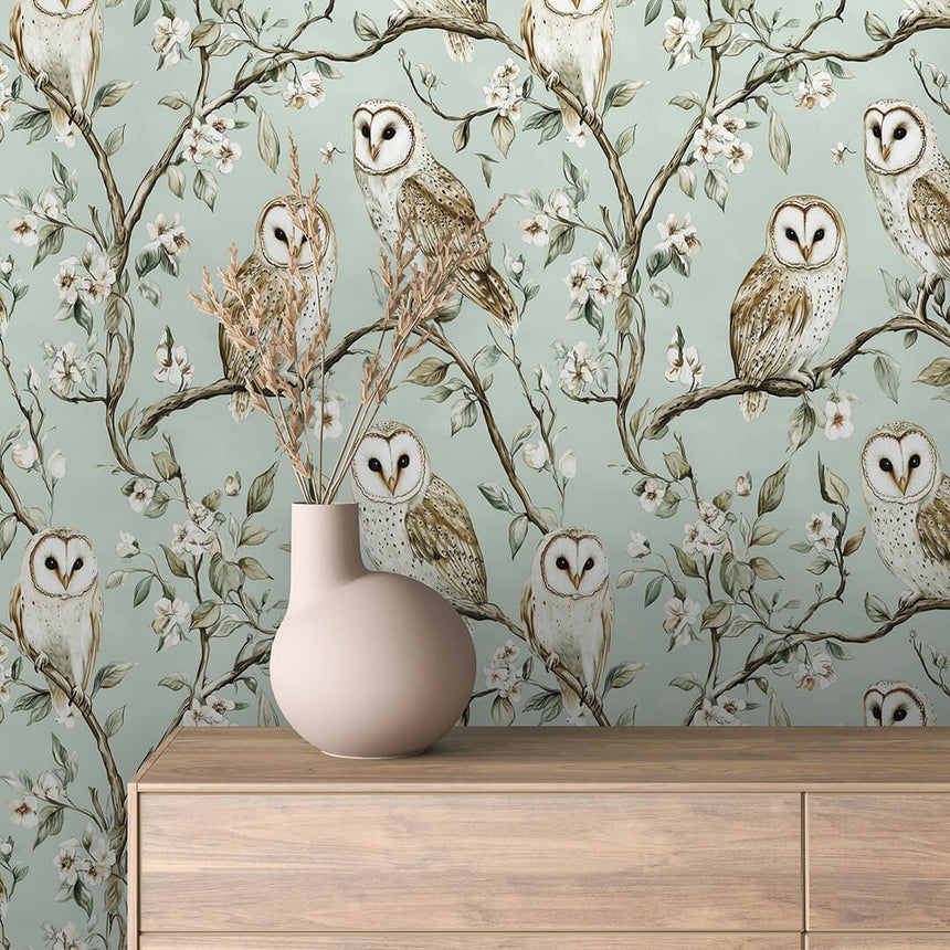 Enchanted Owl Grove Wallpaper