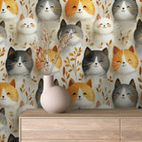Whispering Whiskers & Leaves Wallpaper