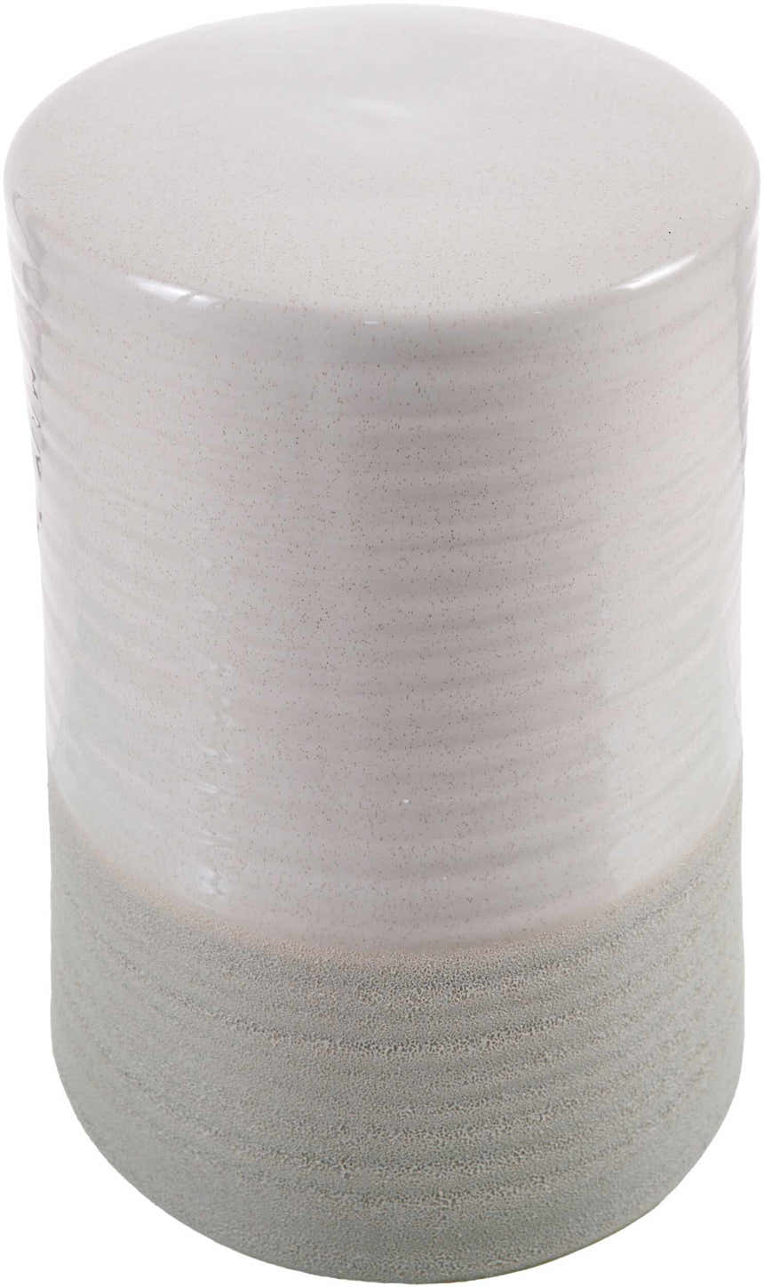 Neril Beige Minimalist Cylindrical Ceramic Outdoor Garden Stool