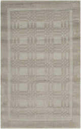Close-up of the handmade Nourison Westport Grey rug, featuring a subtle geometric pattern and border detail.