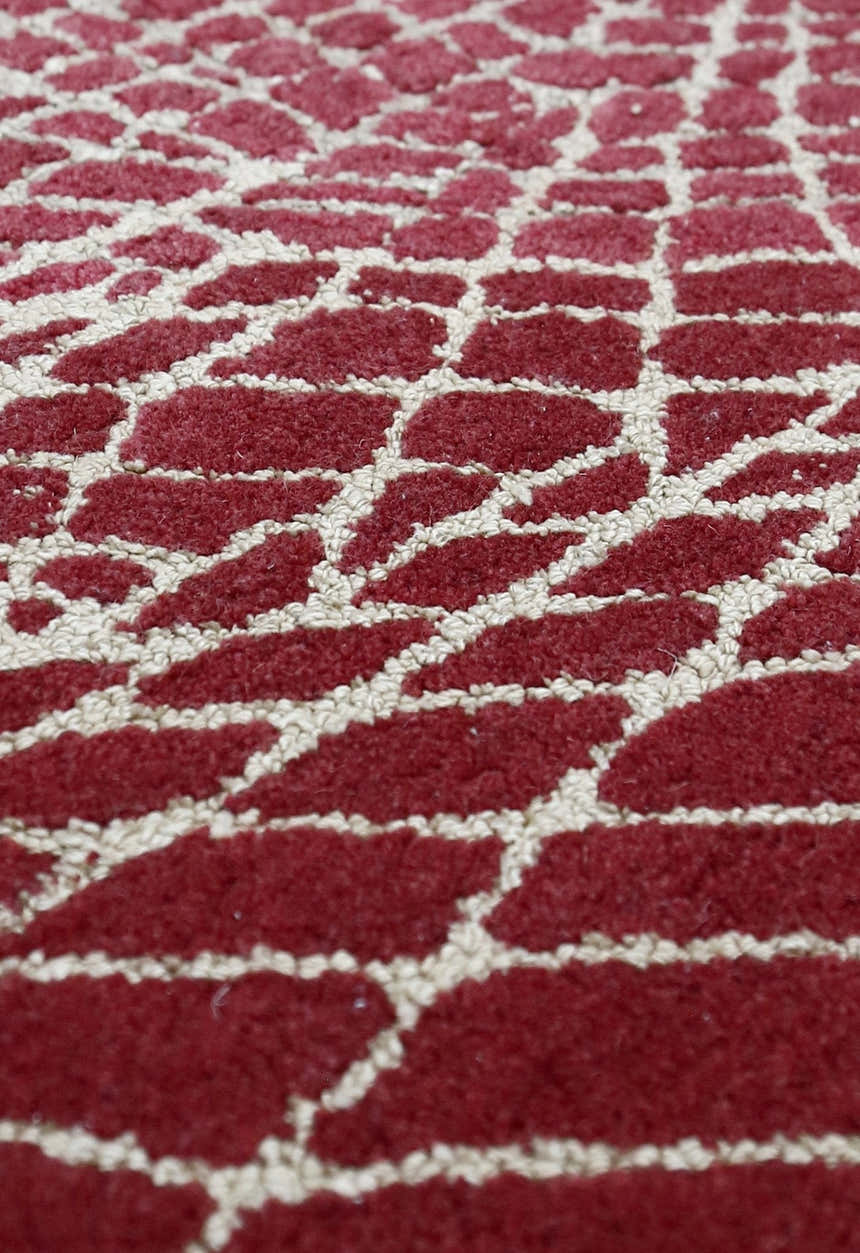 Web Hand Tufted 5x8 Modern Style Maroon Wool Area Rug