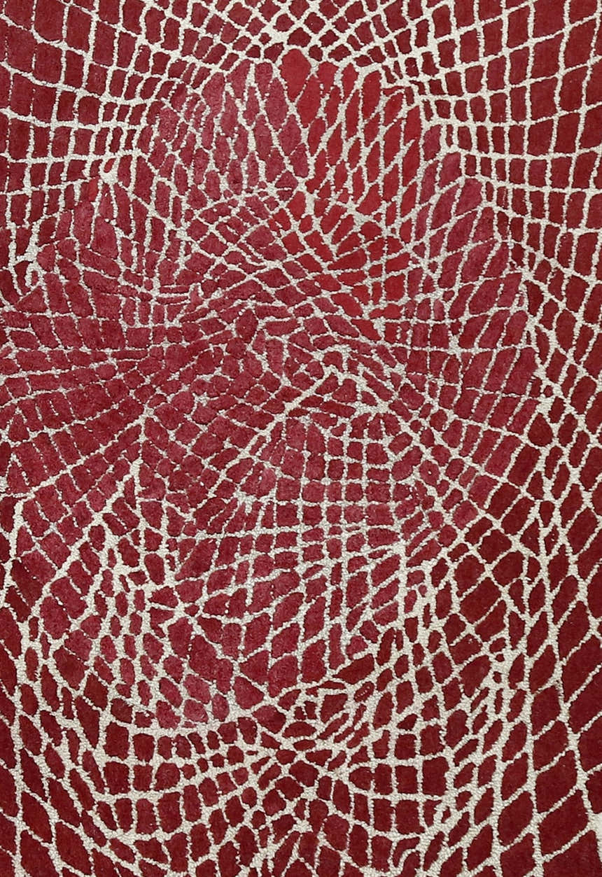 Web Hand Tufted 5x8 Modern Style Maroon Wool Area Rug