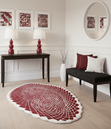 Web Hand Tufted 5x8 Modern Style Maroon Wool Area Rug