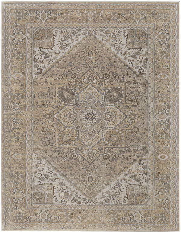 Feizy Celene Traditional Medallion - Brown/Ivory/Tan Area Rug