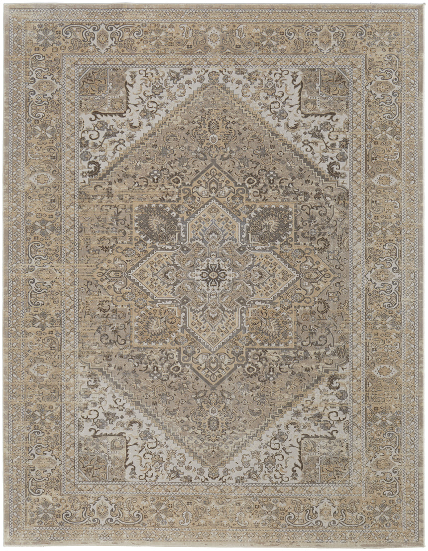 Feizy Celene Traditional Medallion - Brown/Ivory/Tan Area Rug