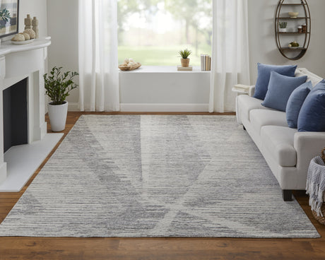 Feizy Brighton Modern Abstract - Ivory/Taupe/Silver Area Rug