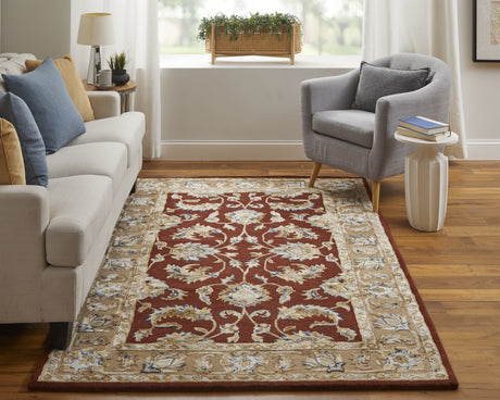 Feizy Prescott Traditional Oriental - Red/Tan/Ivory Area Rug
