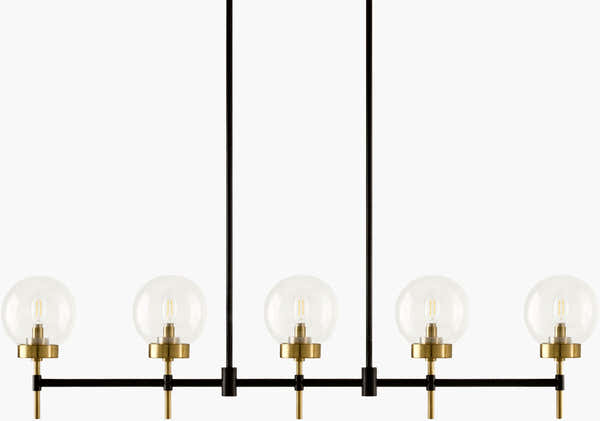 Tan Rustic Chandelier with glass details for dining or living rooms