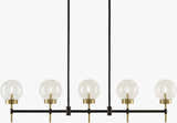 Tan Rustic Chandelier with glass details for dining or living rooms