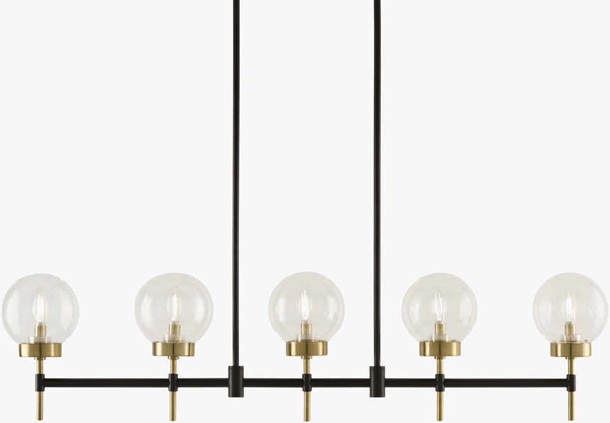 Tan Rustic Chandelier with glass details for dining or living rooms